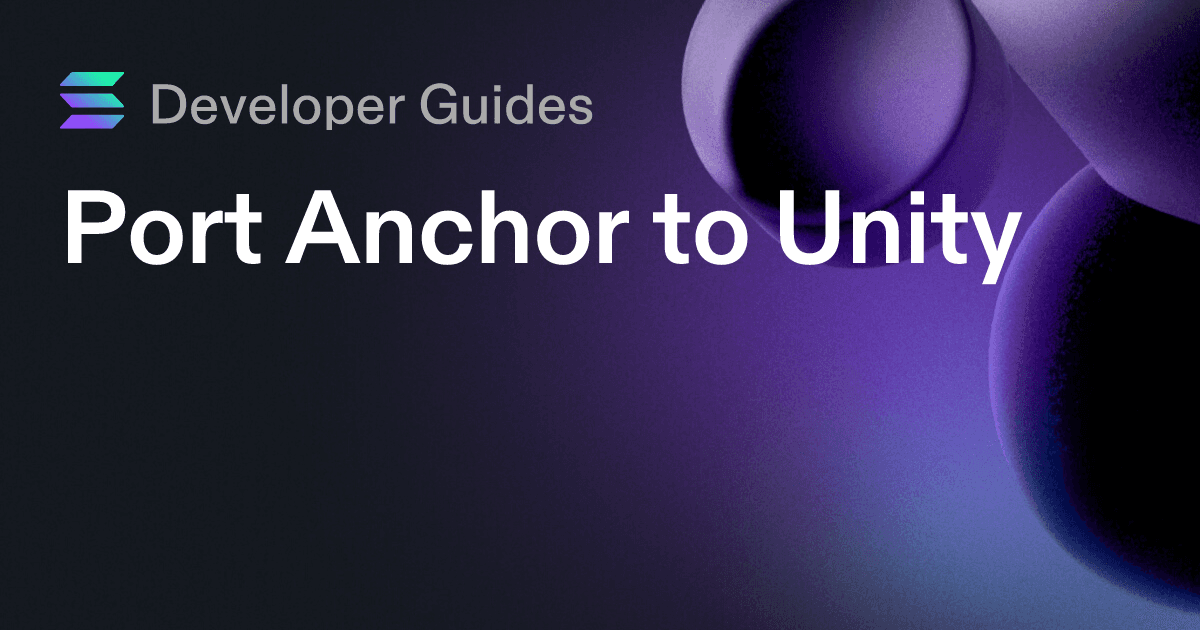 Port Anchor to Unity